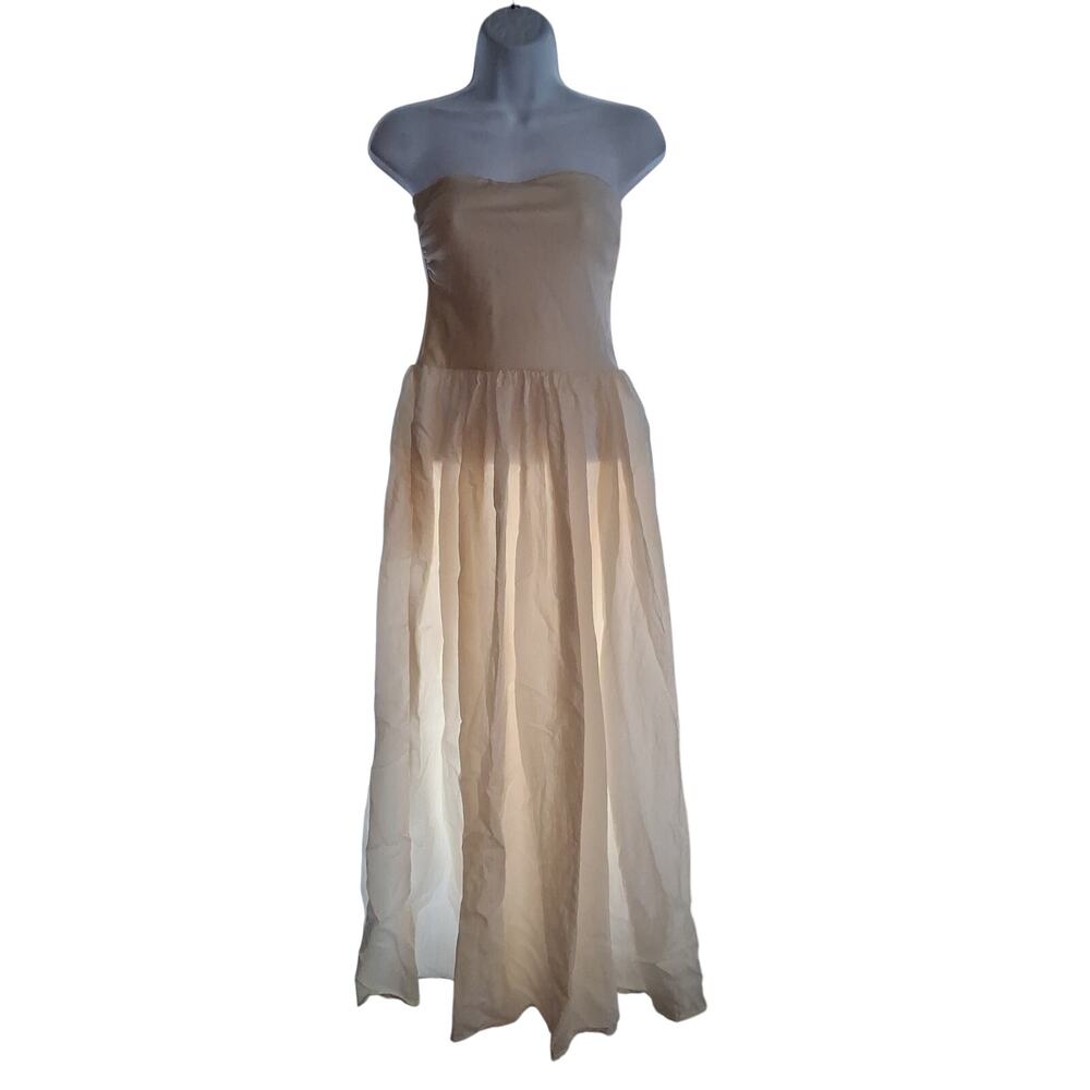 La Maregold nwt strapless dress womens XS midi maxi cream